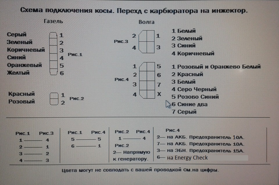 электросхема змз 406 инжектор