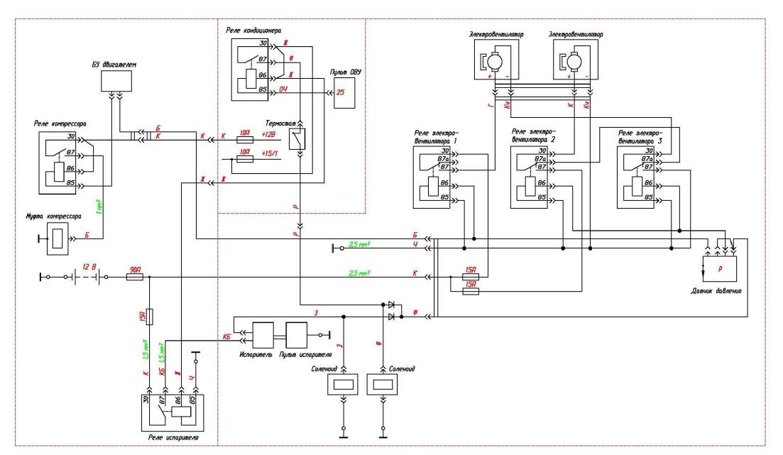 Схема подключения кондиционера газель